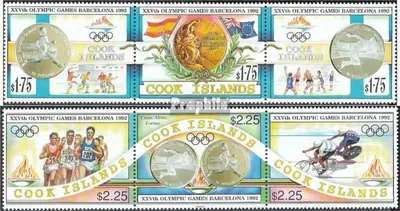 Produktbild von Briefmarken Cookinseln 1992 Mi 1354-1359 Dreierstreifen (kompl.Ausg.) postfrisch Olympische Sommerspiele 92