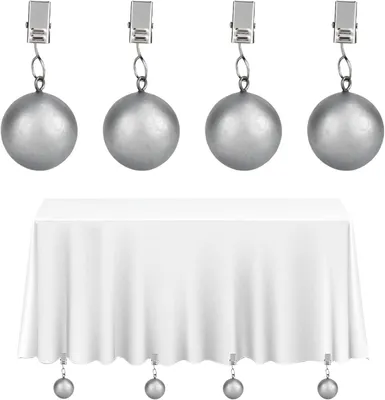 Imagen del producto de Pesas para manteles, de metal, con bolas de acero inoxidable, juego de 4 unidades, 66 gramos, para jardín y balcón