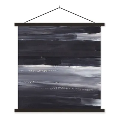 Produktbild von MuchoWow® Textilposter Farbe - Abstrakt - Schwarz 90x90 cm mit schwarzem Rahmen - Magnetisches