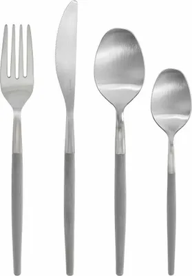 Produktbild von Blomus BesteckSet 16-tlg. Maxime, Besteck, Löffel, Gabel, Messer, Edelstahl matt, Kunststoff, Mourning Dove, 64121