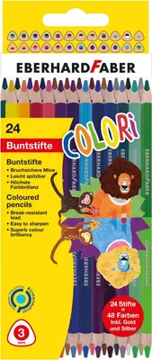 Immagine prodotto di EBERHARD FABER 514822 Matita colorata triangolare EBERHARD FABER COLORI DUO, confezione da 24 pz