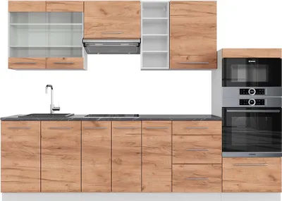 Produktbild von Küchenzeile Vicco Fame-Line Goldkraft Eiche/Weiß 280 cm , AP Anthrazit, Model 42684