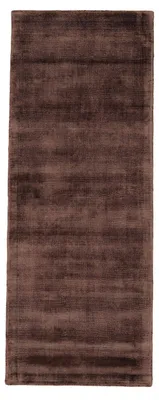 Produktbild von Viskoseteppich AVA Läufer Dunkelbraun 80x300 cm | Moderner Teppich für Wohn- und Schlafzimmer