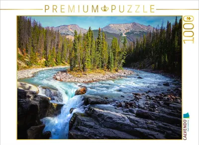 Produktbild von CALVENDO Puzzle Sunwapta Falls – Natur in Bewegung | 1000 Teile Lege-Größe 64x48cm Foto-Puzzle für glückliche Stunden