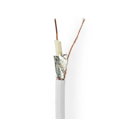 Obrázok produktu pre Koaxiálny kábel na Bobin | RG6T | 75 Ohm | Dvojité tienenie | ECA | 100,0 m | Koax | PVC | Biela | Navijak