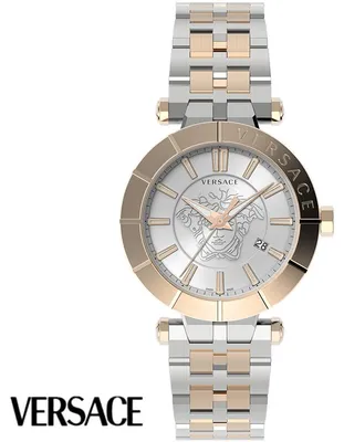Produktbild von Versace VE2B00521 V-Race silber roségold Edelstahl Armband Uhr Herren Uhr NEU