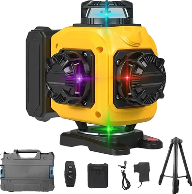 Zdjęcie produktu dla Niwelator laserowy, 16 linii, podstawa obrotowa 360°, 1 bateria