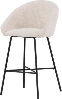 Obrázok produktu pre FURNLUX Barová stolička Velvet Beige And Black 59cm / Hlavná farba: béžová / Rozmery: 59 x 57 x 97 cm