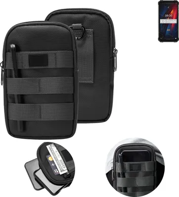 Produktbild von K-S-Trade Holster Gürtel Tasche kompatibel mit Ulefone Armor 8 5G Handy Tasche Schutz Hülle dunkel-grau viele Fächer, 1x