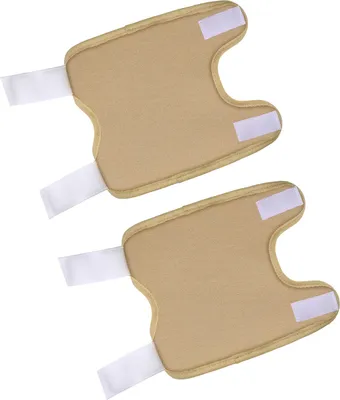 Produktbild von 2 Stück Rizinusöl-Knieschoner, weiches Baumwollfutter, hochelastisches Band, auslaufsicher, waschbar, Schmerzlinderung, Knie- und Ellenbogenkompressionswickel, Schutzfolie