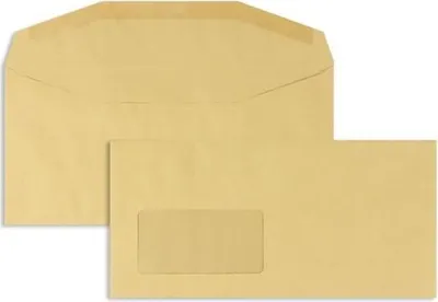 Produktbild von Kuvertierhüllen 114x235mm 80g/qm gummiert Sonderfenster VE=1000 Stück braun