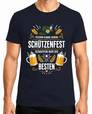 Zdjęcie produktu dla Koszulka męska "Schützenfest", motyw: "Schützenkönig", kolor: granatowy, rozmiar: L