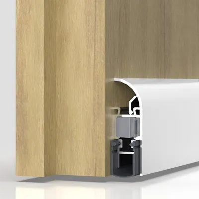 Imagen del producto de Junta de compensación de vibraciones Athmer, modelo Schall-Ex Applic A, para instalación exterior, longitud: 930 mm, aluminio, color blanco