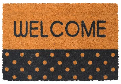 Produktbild von Relaxdays Fußmatte Kokos, Welcome, 60x40cm, rutschfest, wetterfest, Fußabstreifer innen & außen, Türvorleger, mehrfarbig