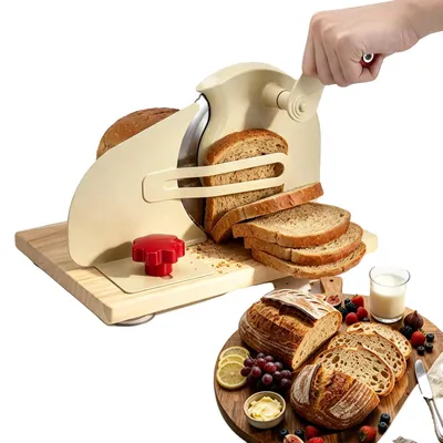 Zdjęcie produktu dla Maszyna do chleba, regulowana grubość, ergonomiczna konstrukcja, kolor beżowy