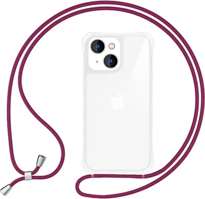 Obrázok produktu pre Pre iPhone 14 Plus puzdro s popruhom puzdro na mobilný telefón šnúrka na mobilný telefón reťazová šnúrka na zavesenie červená