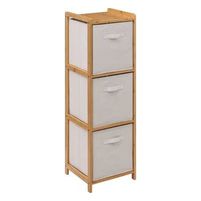 Image de Étagère « tidy box » avec 3 paniers en bambou brun - 5 five simply smart