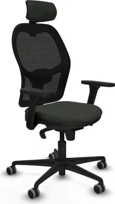 Zdjęcie produktu dla Krzesło biurowe z zagłówkiem Jorquera Piqueras y Crespo 3D036G2 Czarny
