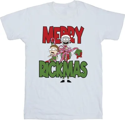 Image de Rick And Morty - "Merry Rickmas" T-shirt pour homme BI44592 (S) (Blanc)