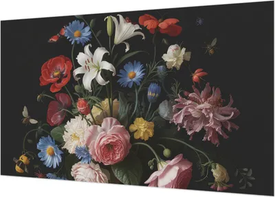 Produktbild von Selbstklebende Fototapete - Wandbilder für Wohnzimmer - 416x254 - Dekorative Wandfolie - Modernes Design für Wanddekoration - Tapeten für Innenräume - Blumen mit Insekten