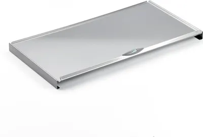 A silver-colored replacement lid for a trash can, shown from a slightly elevated angle on a white background.