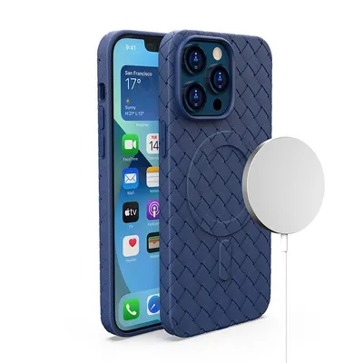 Produktbild von Gewebte MagSafe Hülle für iPhone 14 Pro - Marineblau