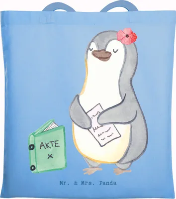 Produktbild von Mr. & Mrs. Panda Shopping Tasche Business Development Manager Herz - Sky Blue - Geschenk, Tote Bag, Schultasche, Jutebeutel, Uni