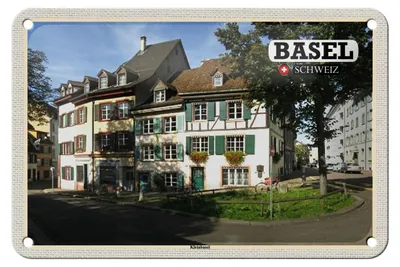 Produktbild von Blechschild Reise Basel Schweiz Kleinbasel Stadt 18x12cm Dekoration