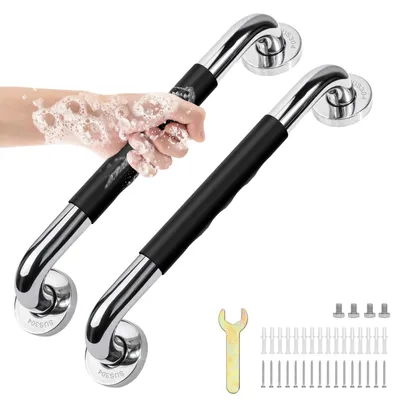 Obrázek produktu pro Madlo do sprchy - nerezová ocel 304 - 30 cm - 2 ks - Chromová