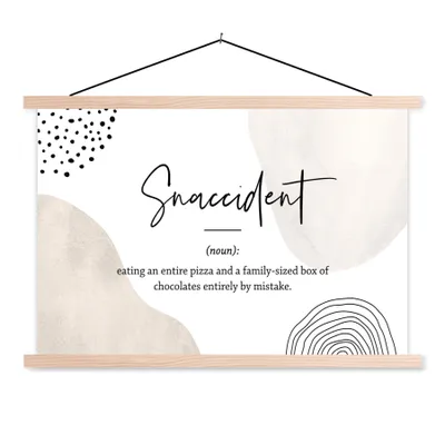 Produktbild von MuchoWow® Textilposter Sprichwörter - Snaccident - Zitate - Wörterbuch - Snaccident Definition 60x40 cm mit holzfarbenen Rahmen - Bilder