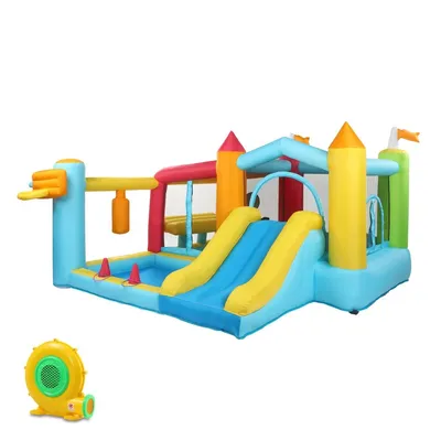 Produktbild von LEADZM Hüpfburg aufblasbar mit Gebläse,Wasserrutsche, 320x310x200cm,Springburg Outdoor, Wasserpark mit Trampolin