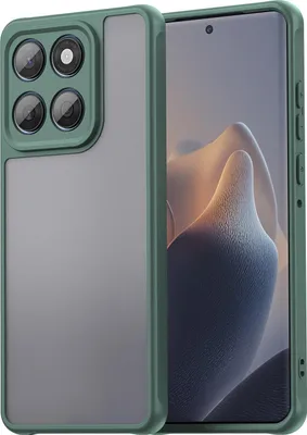 Produktbild von Matt Hülle für Motorola Edge 60 Fusion mit Kameraschutz, Transluzente Matt Rückseite Stoßfeste Handyhülle Grün