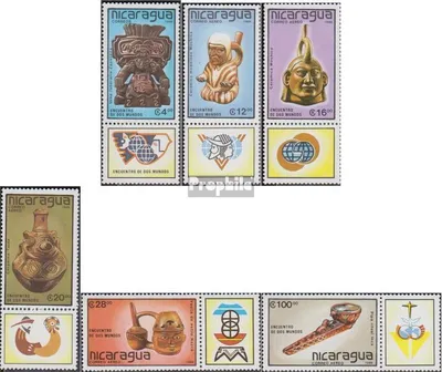 Produktbild von Briefmarken Nicaragua 1988 Mi 2917-2922 mit Zierfeld (kompl.Ausg.) postfrisch Präkolumbische Kunstgegenstände