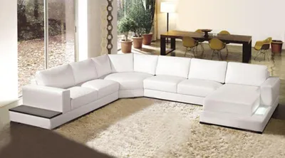 Produktbild von Design Ledersofa Wohnlandschaft Couch Ecksofa Eck Garnitur Modern Sofa mit USB