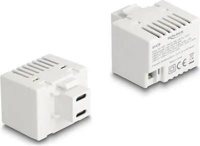 Produktbild von DELOCK Keystone Modul mit 2 x USB Type-C Ladebuchsen PD 20 W