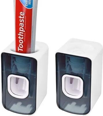 Produktbild von Automatische Tandpastadispenser 2 Stück Wandmontiert mit Zahnborstelhalter für Badkabine