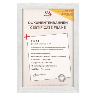 Obrázek produktu pro Walther dřevěný rám Fiorito 21x29,7 cm bílé akrylové sklo