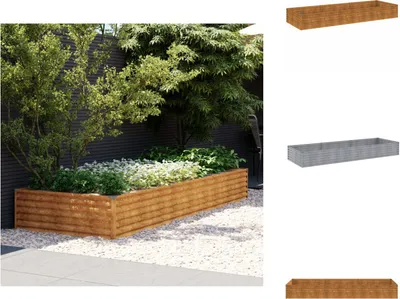 Zdjęcie produktu dla vidaXL Podwyższony kwietnik 291x100x36 cm stal corten - Donice i doniczki