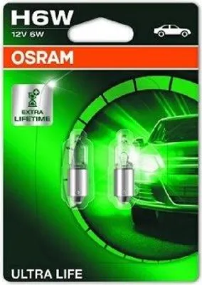 Zdjęcie produktu dla Żarówka H6W 12V/6W Bax9S (Halogenowa) Ultra Life Blister 2Szt