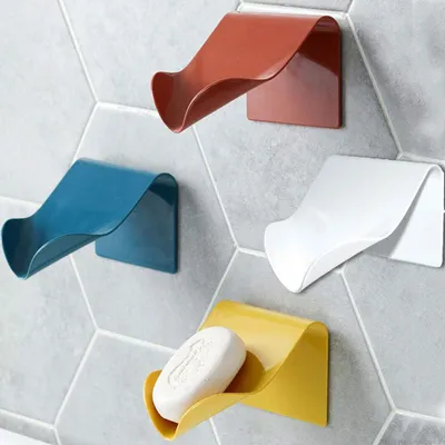 Produktbild von Seifenschale für Küche, Badezimmer, Dusche, Seifenkiste, Seifenhalter, selbstentleerender Seifenhalter aus Kunststoff, Wandmontage