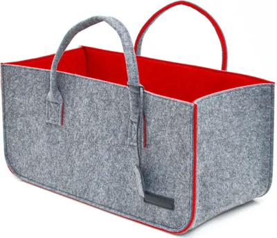 Obrázek produktu pro Plstěná taška šedá červená 50x25x25 cm