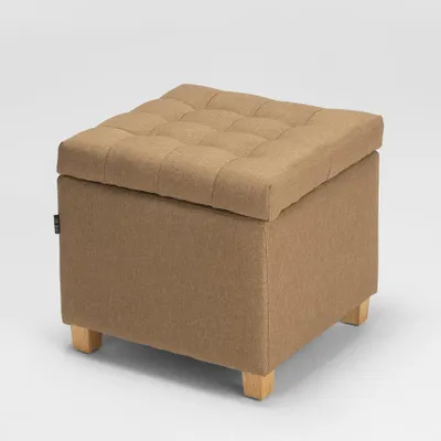 Immagine prodotto di Sgabello contenitore con cuscino in Coffree trapuntato - Beige