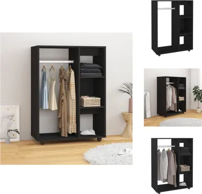 Produktbild von vidaXL Kleiderschrank Schwarz 80x40x110 cm Holzwerkstoff -  Kleiderschränke