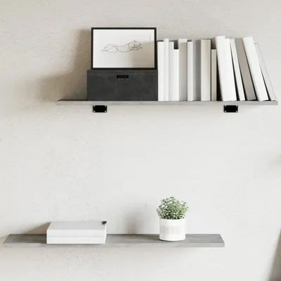 Obrázok produktu pre vidaXL Policové dosky na knihy 4 ks. Betónová sivá 80x20x1,5 cm odvodený drevený výrobok