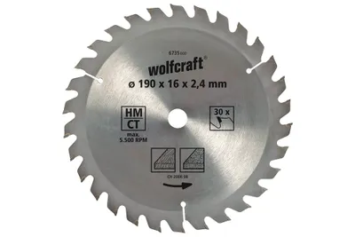 Obrázek produktu pro Wolfcraft pilový kotouč hrubé řezy  ø190x16 Z30 6735000