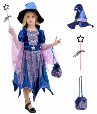 Produktbild von Hopki Hexe Fee Kostüm Halloween Mädchen Größe 146/152