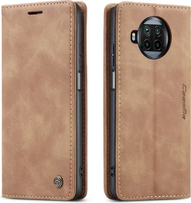 Image de Xiaomi Mi 10T Lite Case, étui rétro en cuirPolyuréthaneavec fonction stand pour Xiaomi Mi 10T Lite Marron