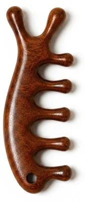 Image de BEYSTON Peigne en bois pour massage du cuir chevelu, santal foncé (brun chocolat), Image générée par une IA