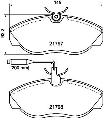 Produktbild von HELLA Bremsbeläge Satz Vorne Bremsklötze für FIAT DUCATO Pritsche/Fahrgestell (230) 8DB 355 018-141