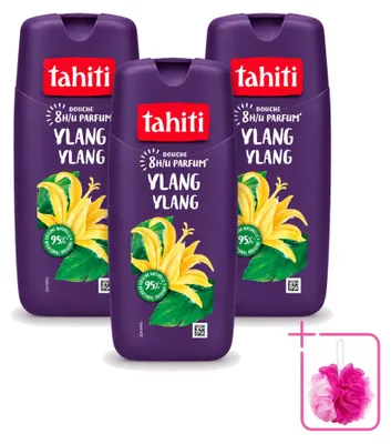 Image de 3 flacons de gel douche Ylang Ylang de Tahiti - 315 ml - Pack économique - 3 pièces